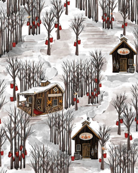 Fun on Tap by Camelot Fabrics - Sugarbush Shacks and Buckets